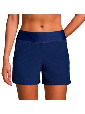 Women's Lands' End Navy Blue Quick Dry Swim Shorts With Panty Size 2X 20W-22W